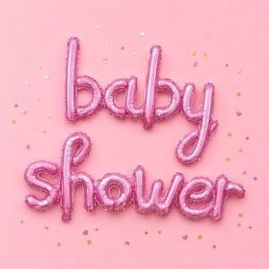 GLOBO METAL ROSADO BABY SHOWER