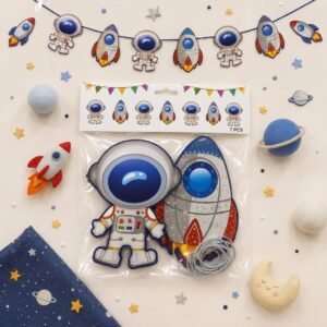 BANDERIN COHETE ASTRONAUTA X7PCS