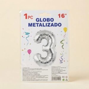 NUMERO #3 PLATEADO 16" NA802P-3 A3 REF:3131