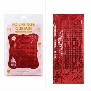 CORTINA CUADRO PEQ ROJA