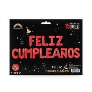 LETRERO FELIZ CUMPLEAÑOS ROJO JZC2179 A3 REF:3137