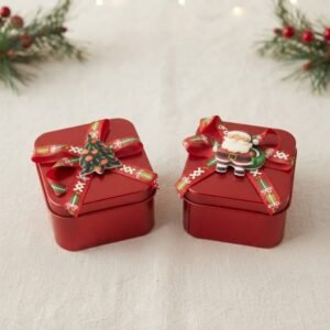 COFRE NAVIDEÑO CUADRADO APLIQUE