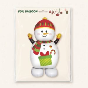 GLOBO MUÑECO NIEVE CON BASE 127X65CM